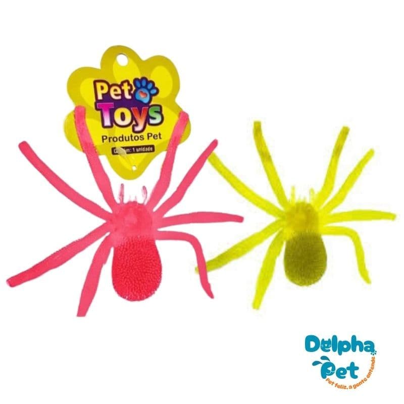 BRINQUEDO PET ARANHA, JACARÉ, RATO, LAGARTIXA - PET TOYS - CORES VARIADAS