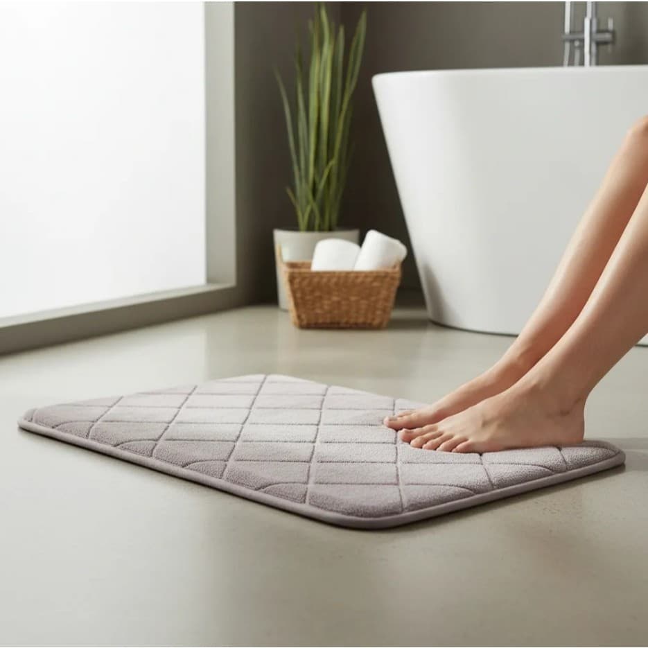 Tapete De Banheiro Soft Macio Antiderrapante Ultra Absorvente 60x40