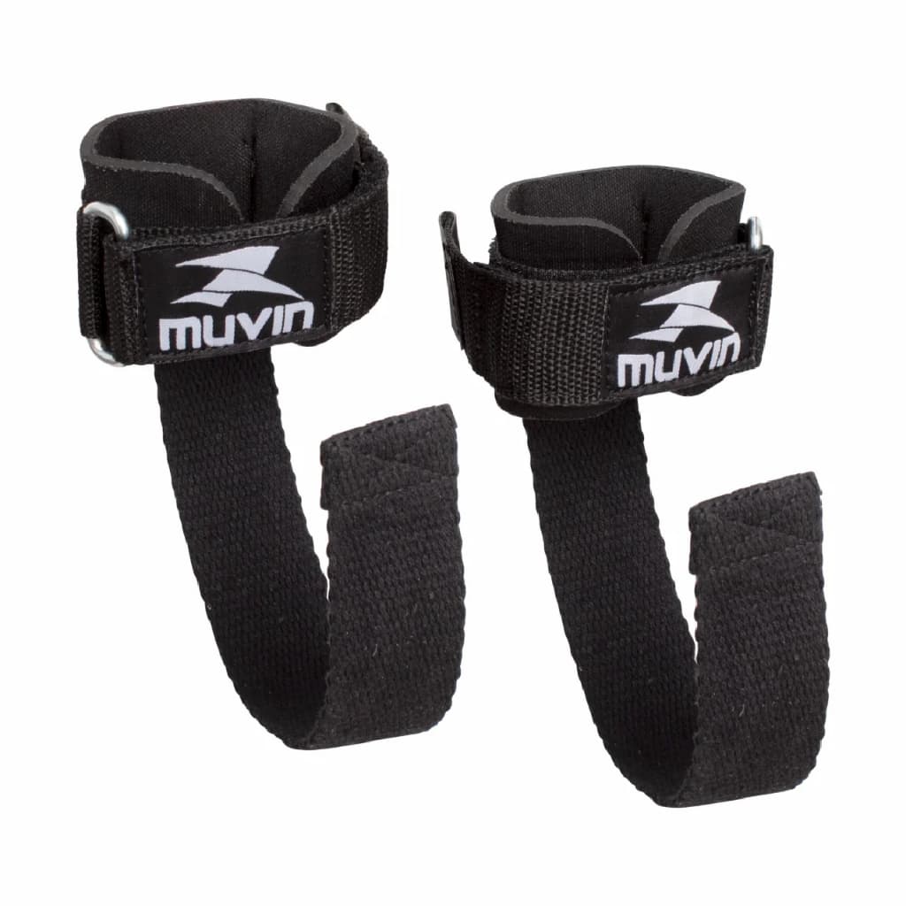 Strap com Munhequeira Muvin STM-0400 Par Pegada Firme Treino Pesado Costas e Levantamento Terra