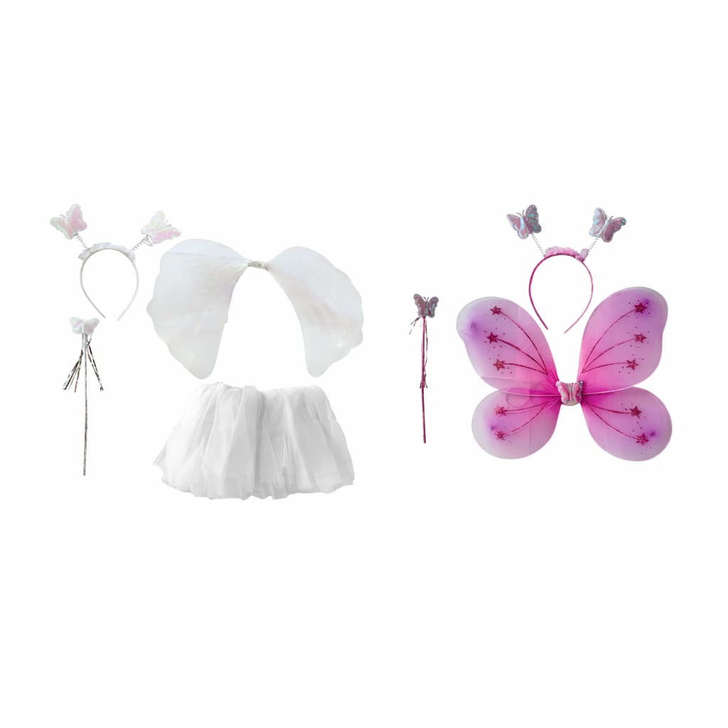 Kit Fada Borboleta Varinha Tiara e Asa Carnaval Halloween Adereço Festa a Fantasia