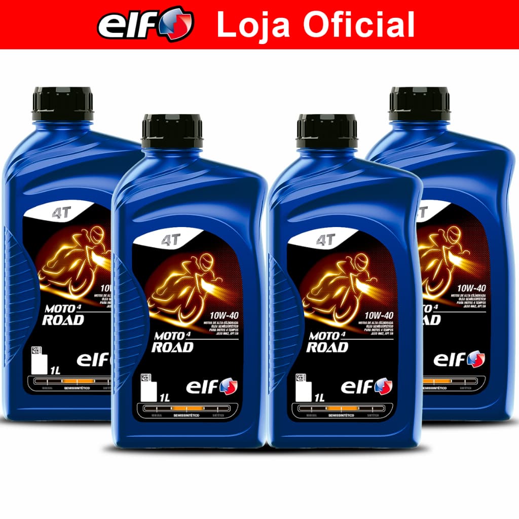 Kit 4x Óleo para Moto 10w-40 Semi-sintético Elf Moto 4 Road