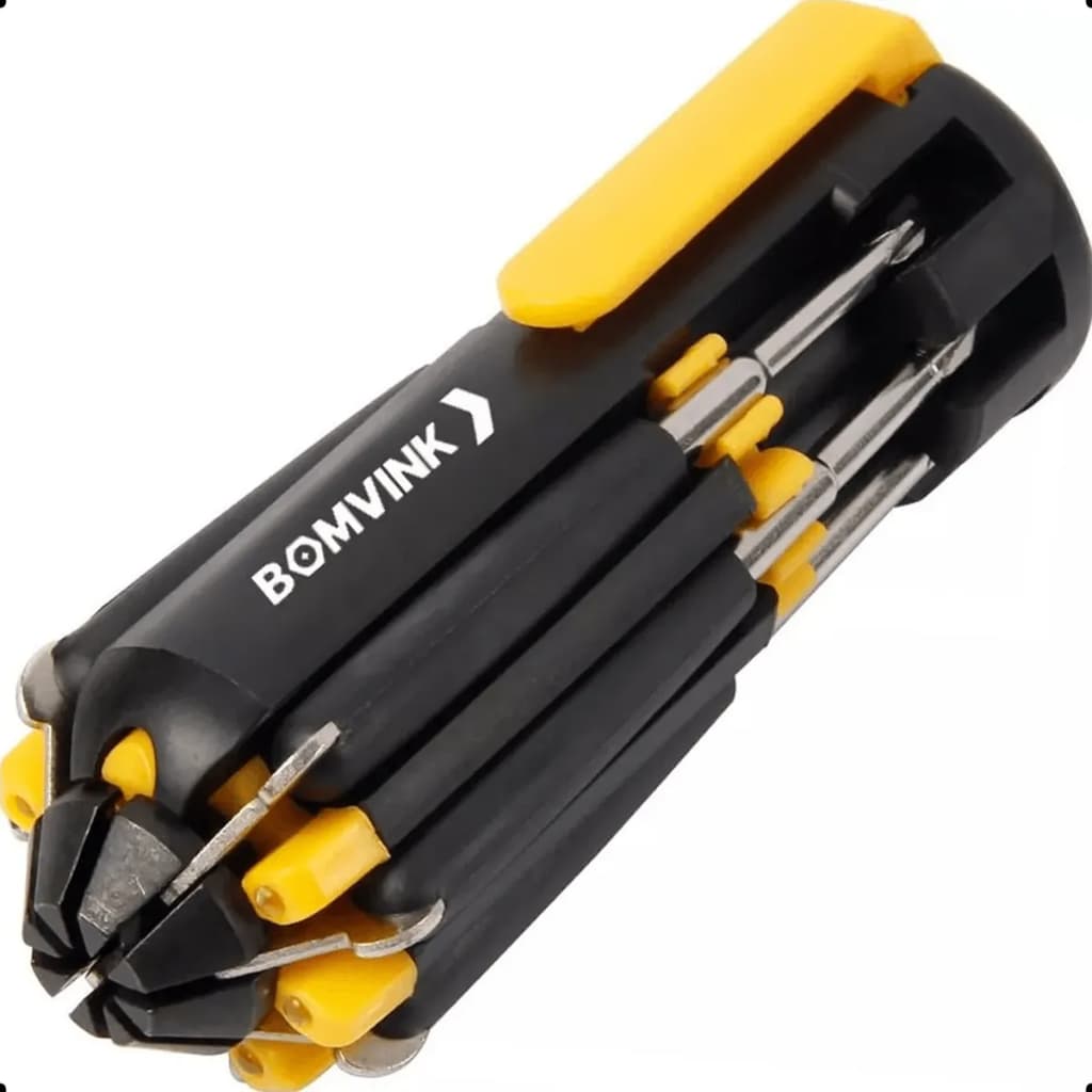 Jogo Chave De Fenda E Phillips 8 Em 1 com Led Portatil Bom-3115 Chave multiuso