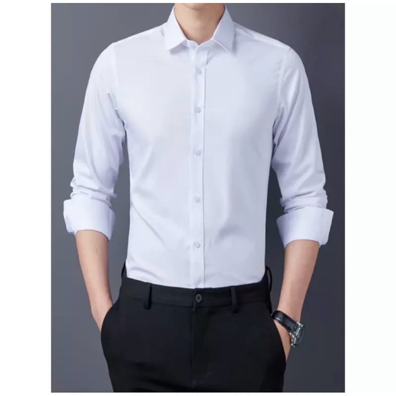 Camisa social masculino manga longa  alta qualidade 100% algodao 01