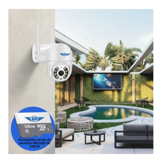Câmera Segurança Ip Icsee Infravermelho Externa Wifi + 128gb