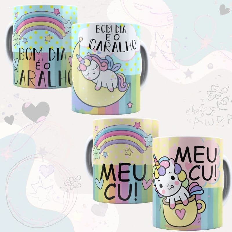Caneca Unicórnio Revoltado Frases Engraçadas 325ml – Presente Criativo Divertido Personalizada Cerâmica