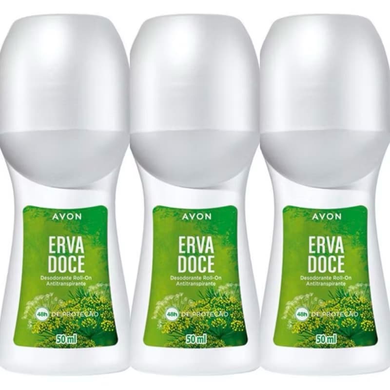 Desodorante Erva Doce Avon Roll-On 48h – Kit Econômico 2 unidades ou Atacado 10Unidades