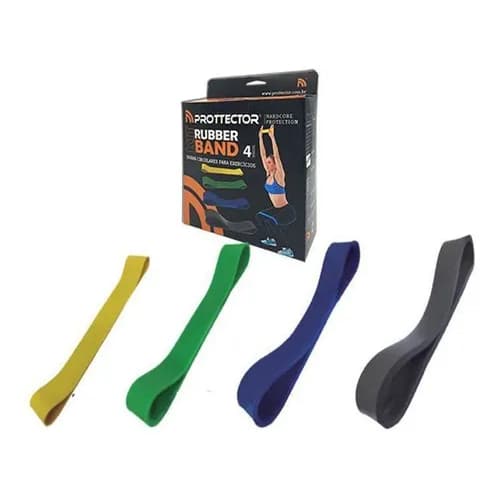 Kit Faixa Elástica Prottector 4 Tensões Exercício/Fisio