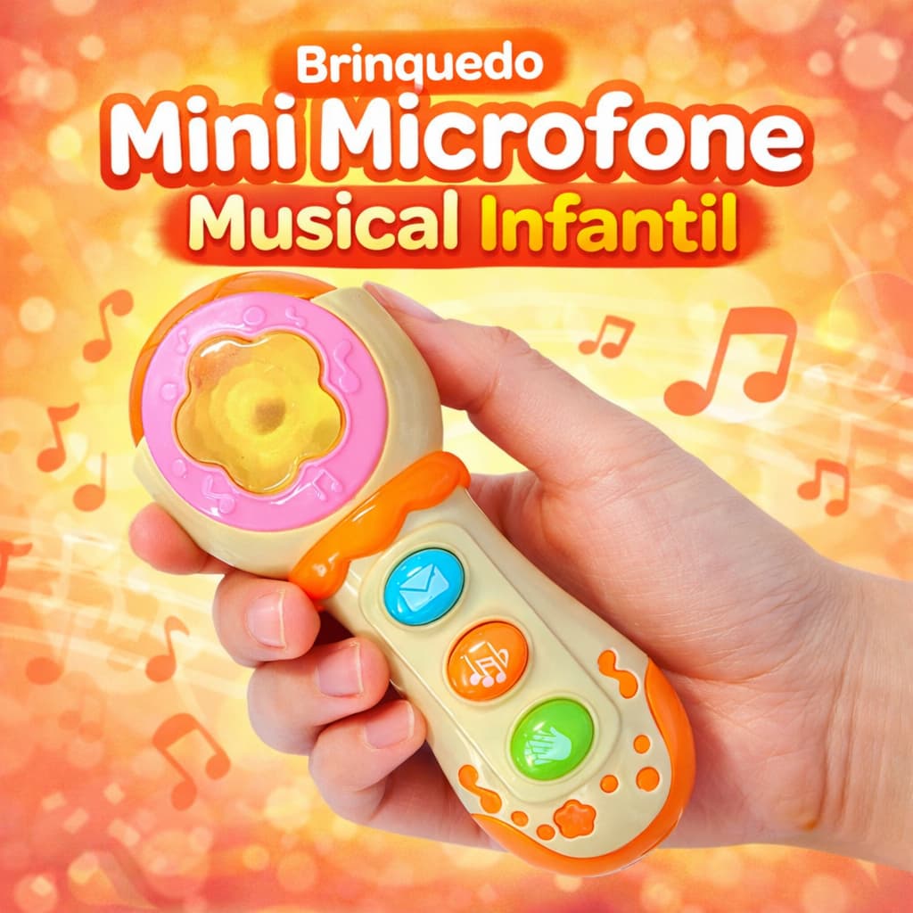 Brinquedo Mini Microfone Musical Infantil Divertido Seguro Sortido