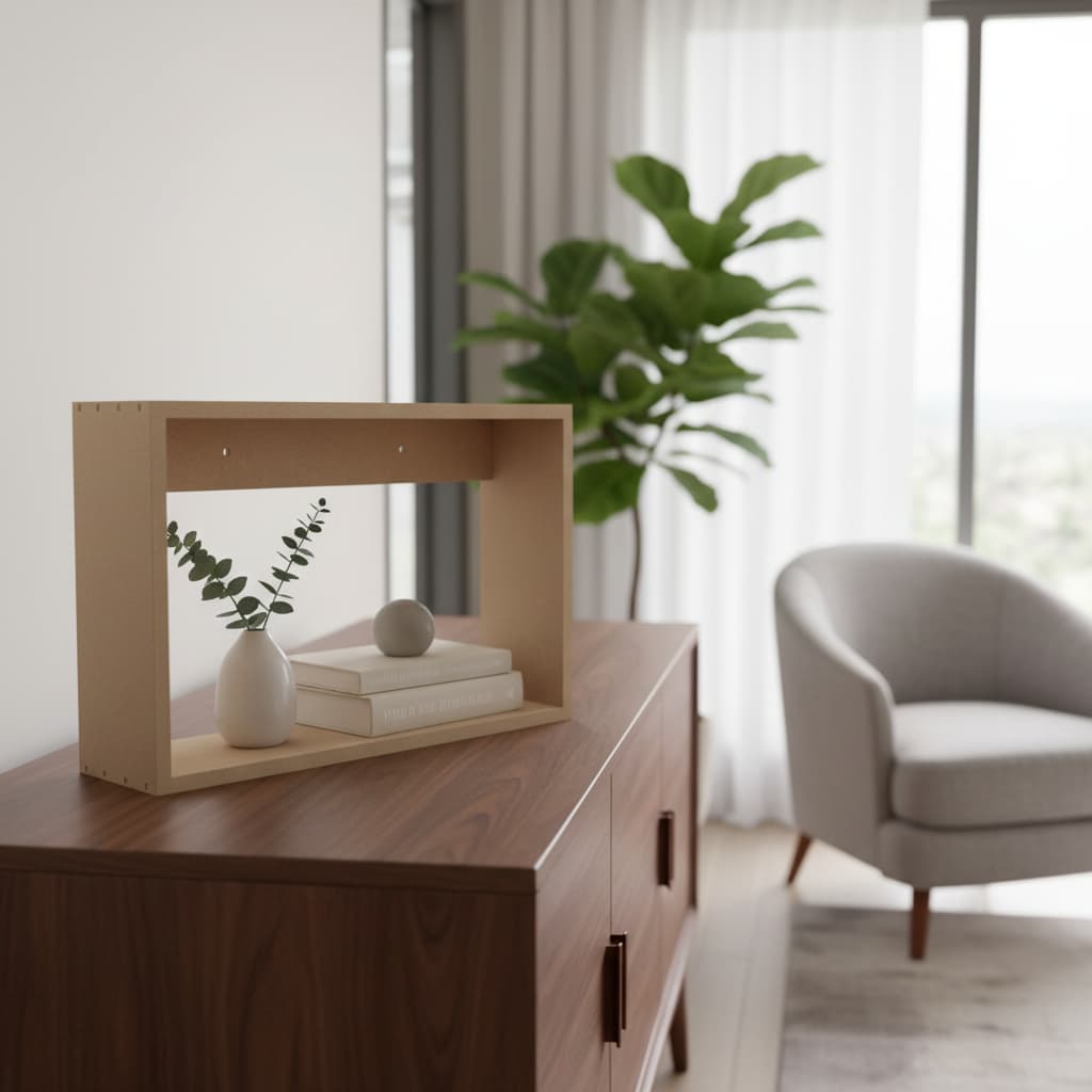 Nicho em madeira MDF, incolor, com 40cm