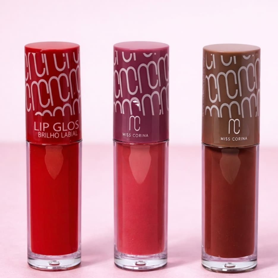 GLOSS LABIAL KIT 3 UNIDADES GLOSS LABIAL  BRILHO INTENSO HIDRATANTE LIP GLOSS MAQUIAGEM
