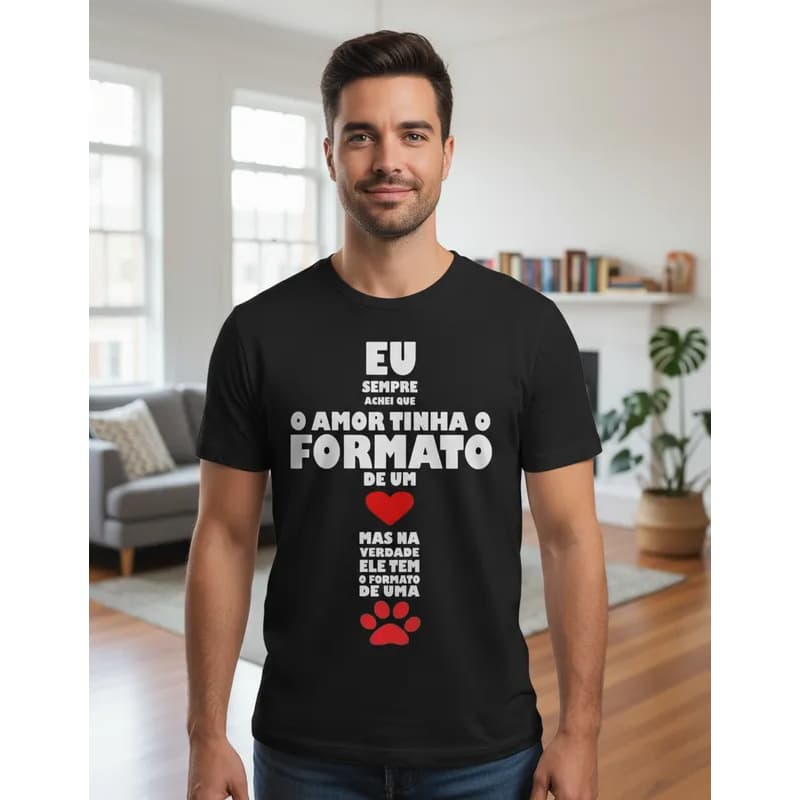 Camiseta Unissex Adulto Pai Mãe de Pet Camisa Blusa 100% Algodão