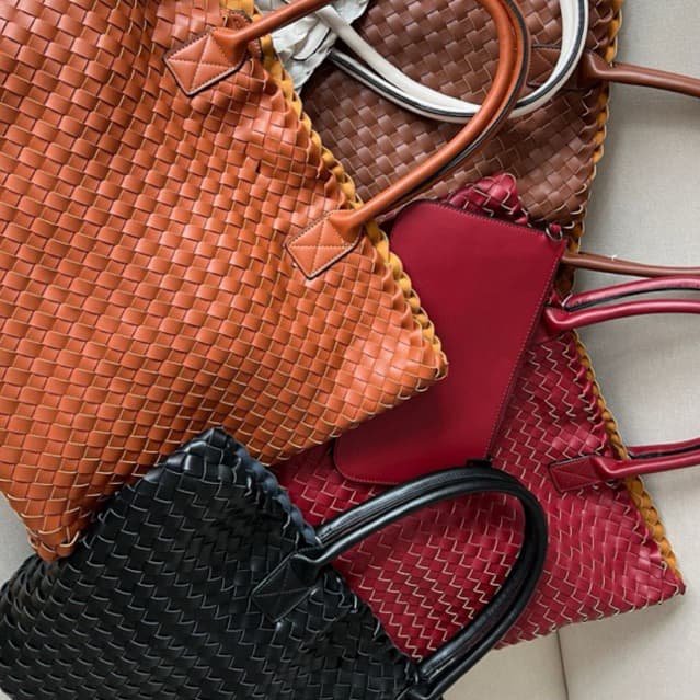 Bolsa Tote Feminina Trançada Grande Luxo + Necessaire - Tendência Moda