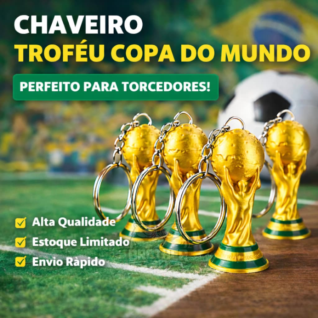 Kit Chaveiro Troféu Copa do Mundo, chaveiro brasil,  revenda , atacado e varejo