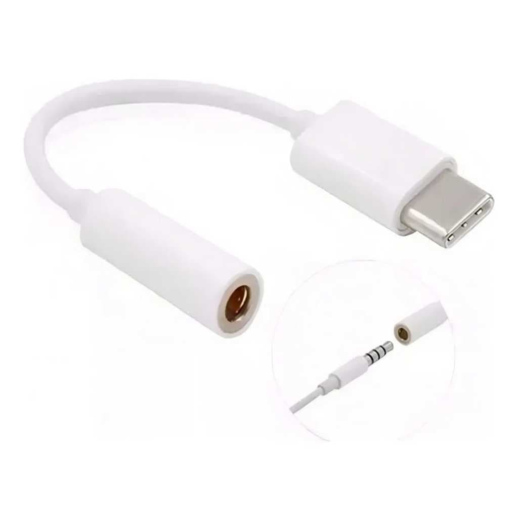Cabo Adaptador USB Tipo-C para P2 3.5mm – Áudio para Fone de Ouvido Compatível com Celulares USB-C