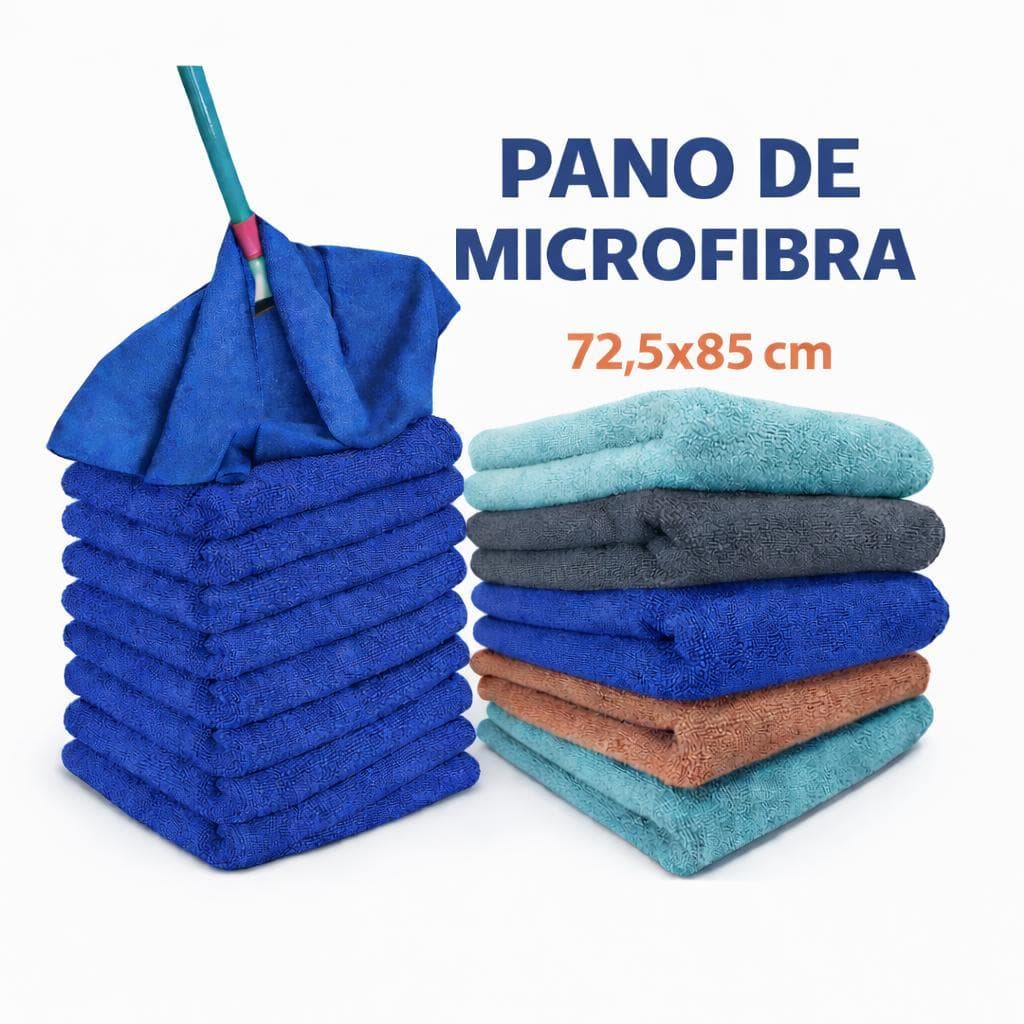 Kit Pano de Chao 72,5 x 85 Grande Microfibra Pano Magico Grande Multiuso