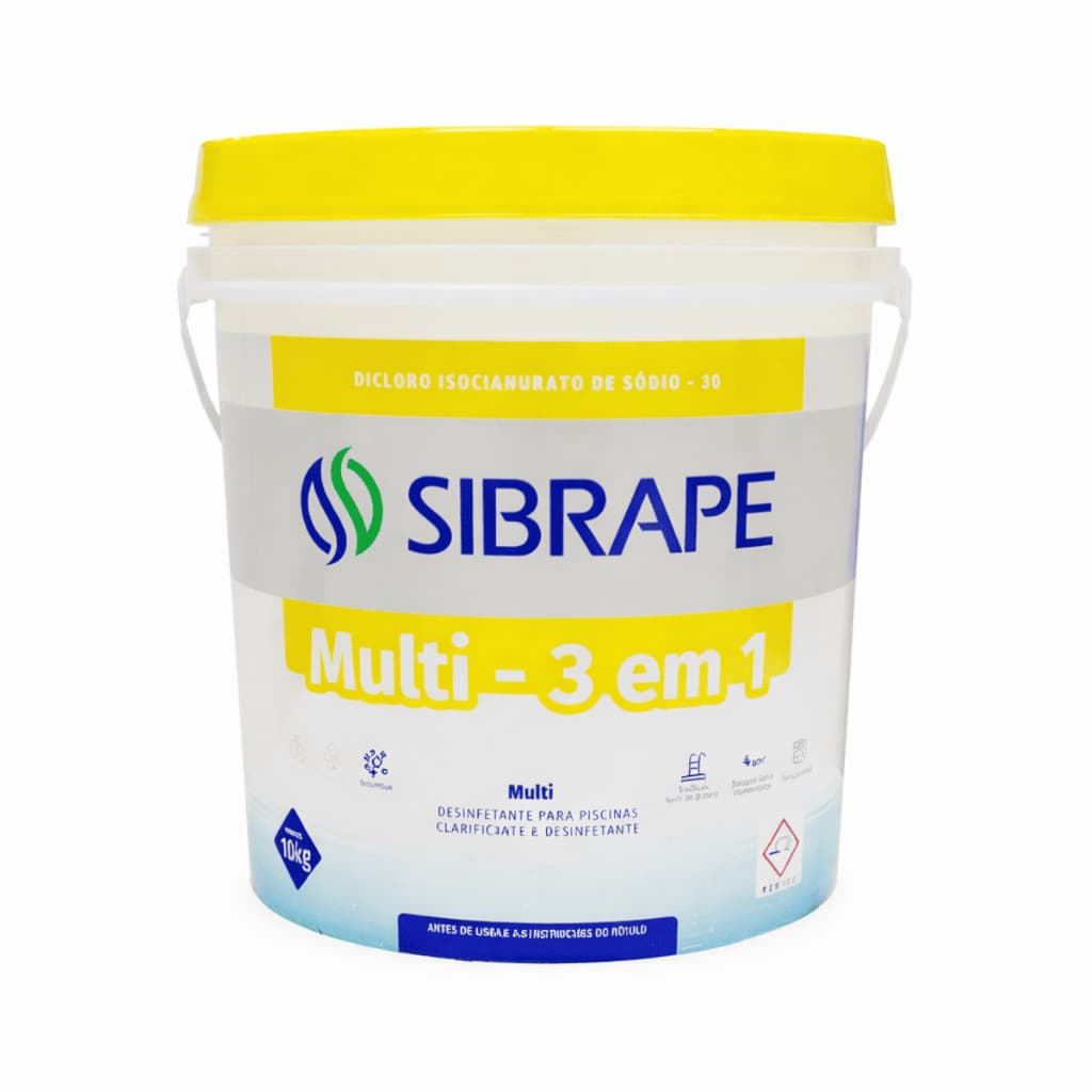 Cloro Piscina Sibrape Dicloro 3 Em 1 Balde 10Kg