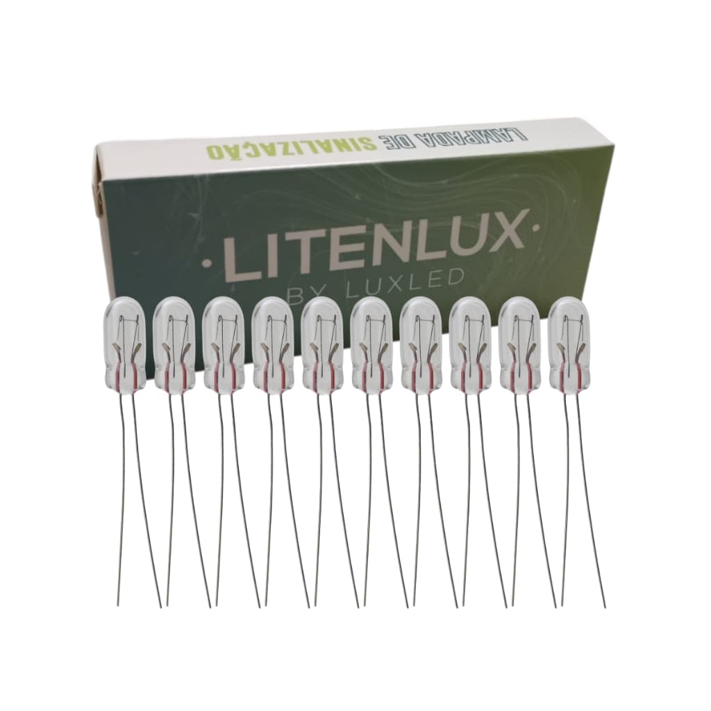 Kit 10 Lâmpadas T5 Halógena 12V 1.2W 4mm Painel Automotivo Universal