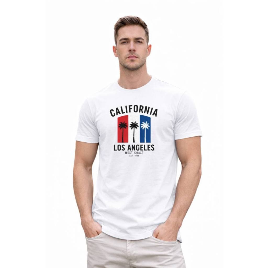 Camiseta Masculina California Los Angeles Estampada Premium Algodão Confortável Casual Streetwear Moda Verão Qualidade T