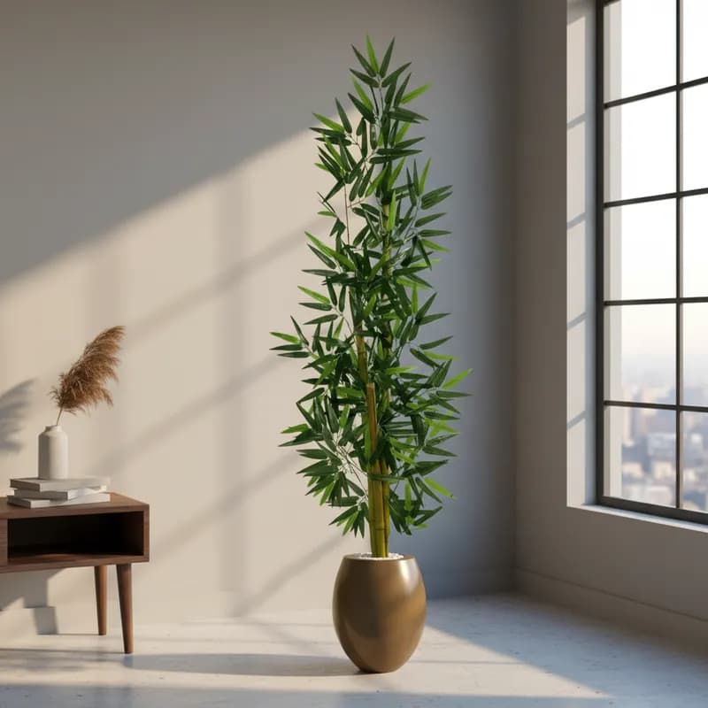Planta Artificial Bambu da Sorte Com Vaso Redondo