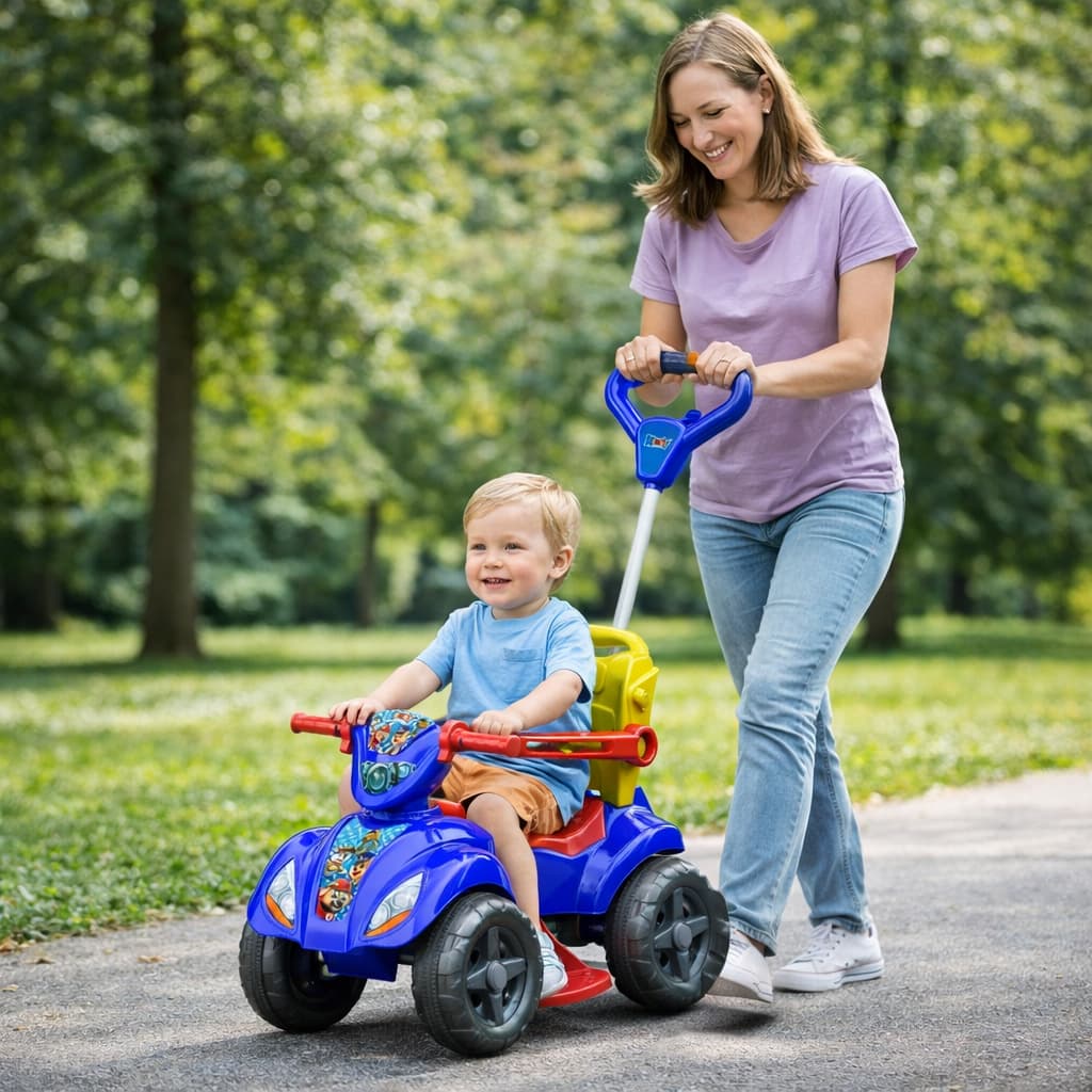 Quadriciclo Infantil Menino Veículo Elétrico Azul Passeio Segurança Diversão Criança