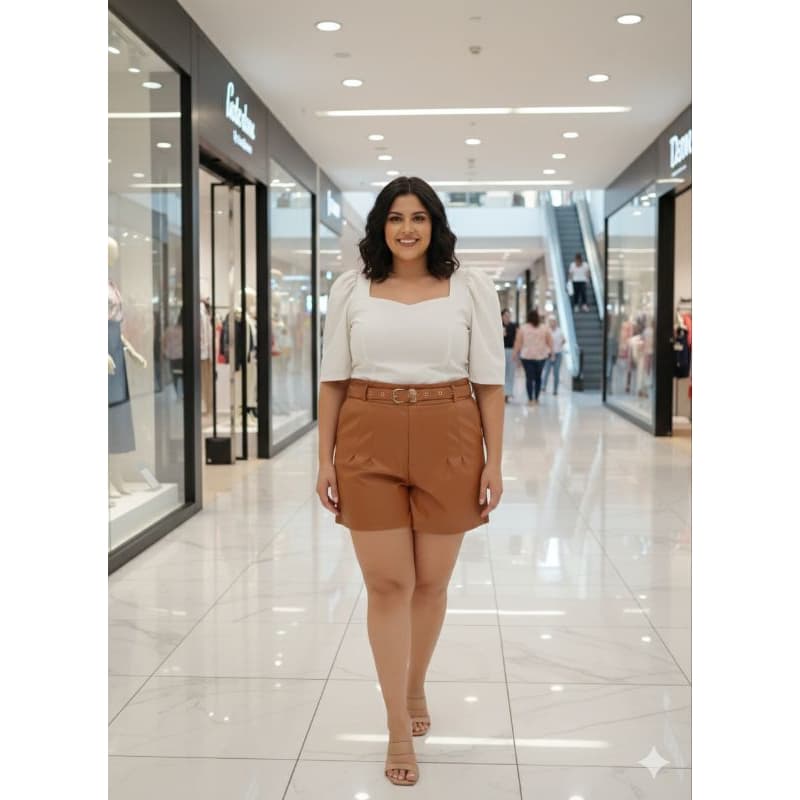 short plus size feminino courino grande G3 G3