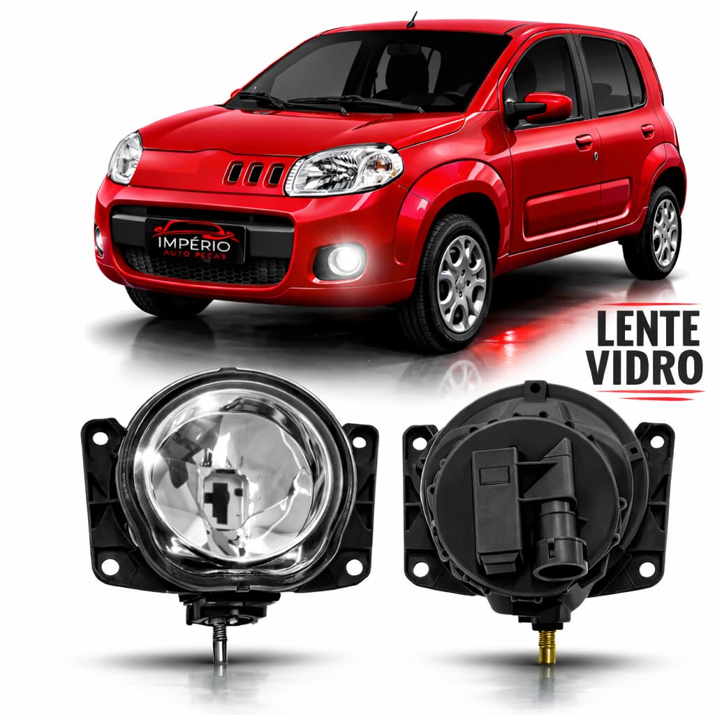 Farol de Milha Fiat Uno Vivace Way 2010 2011 2012 2013 2014 2015 2016 Lente Vidro