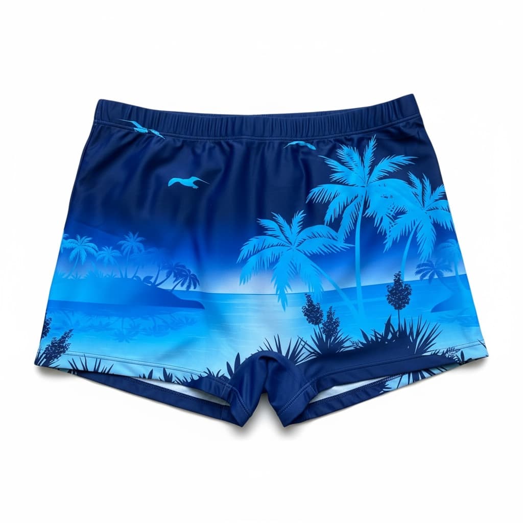 Sunga de Praia Masculina Estampada Coqueiro com Cordão  Forro Confortável Banho Verão Adulto P a GG