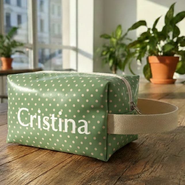 Necessaire Poá personalziada com nome multiuso viagem maquiagem