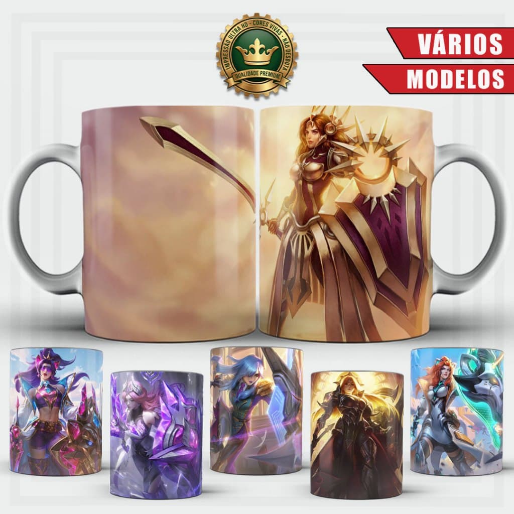 Caneca LEONA Vários Modelos Jogo League Of Legends LOL Caneca de Porcelana