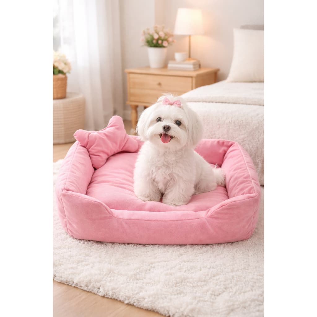 Caminha Pet 70x60 Para Cachorro / Gato Muito Confortável De Plumante Excelente Qualidade Luxo Rosa