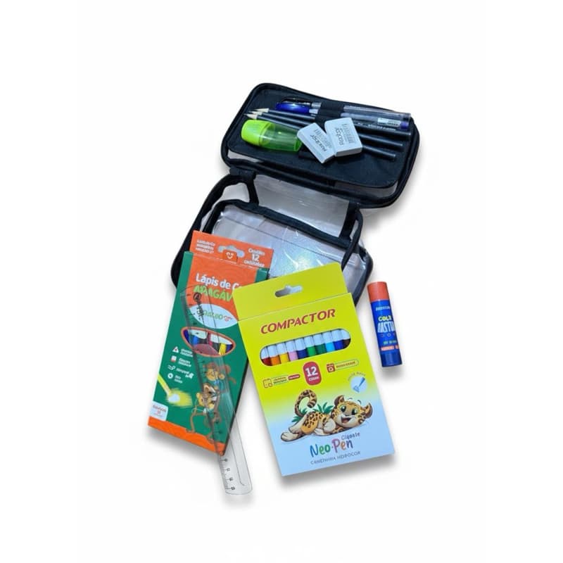 Kit Escolar Completo com Estojo — Volta às Aulas | Material Escolar