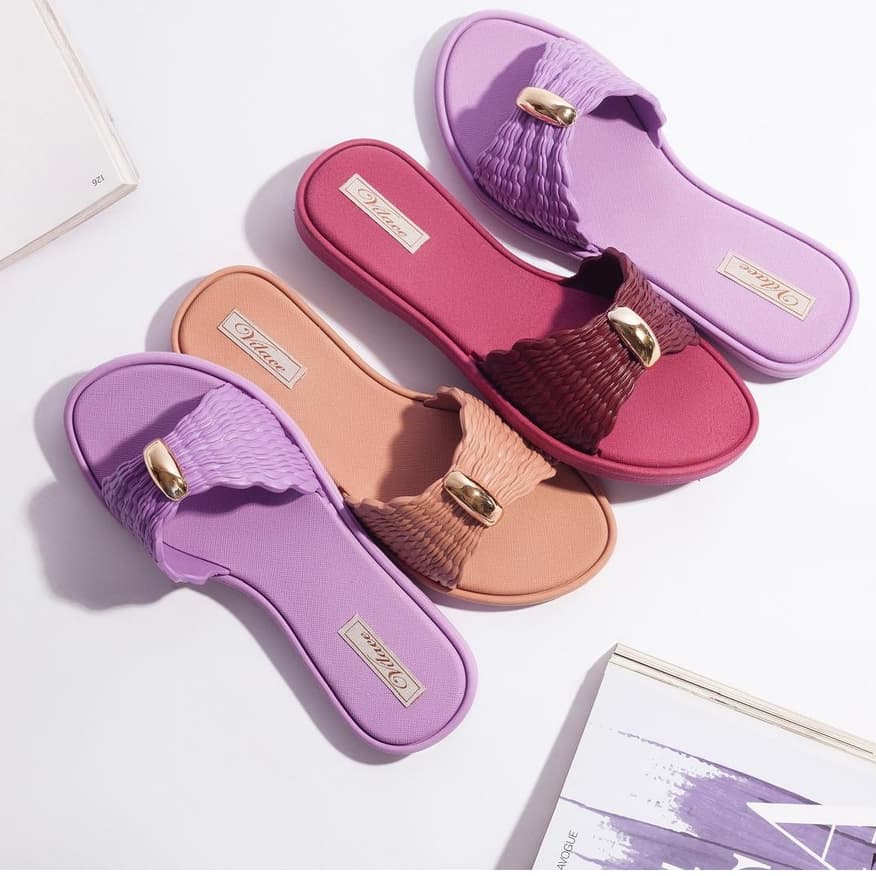 Rasteira feminina chinelo Slide Laço amendoa