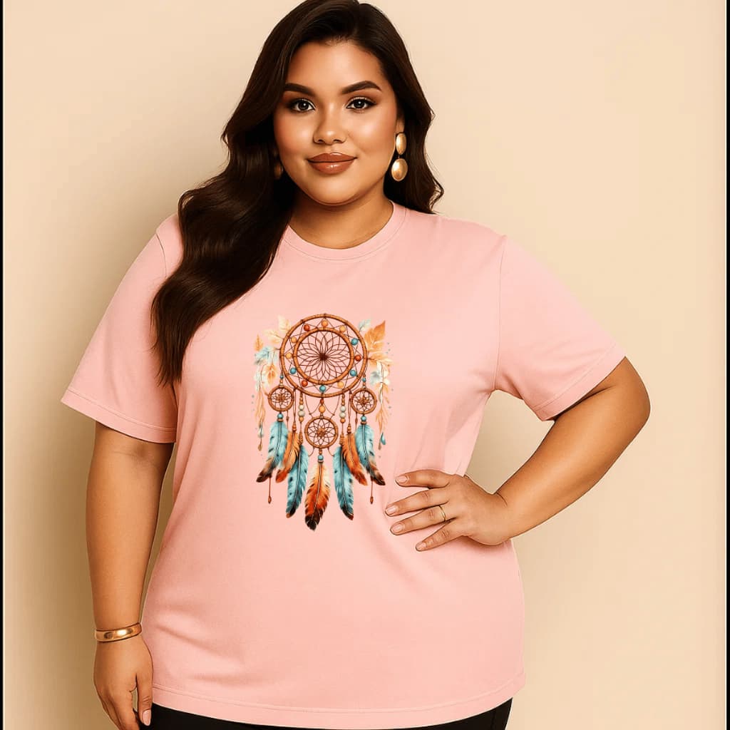 Camiseta Plus Size Feminina Estampada Filtro Do Sonhos Do P Ao G5 Academia Treino 100% Algodão Premium Verão