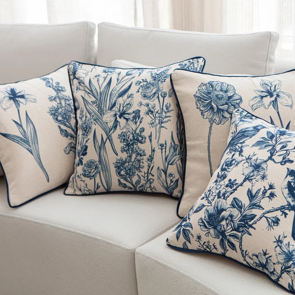 Capa de Almofada Decorativa 43x43cm com Borda Jolitex | Estampada Premium em Poliéster