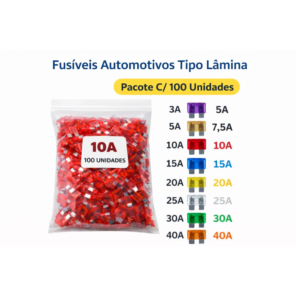 100 X Fusível Lâmina Normal ou Mini Diversos Valores