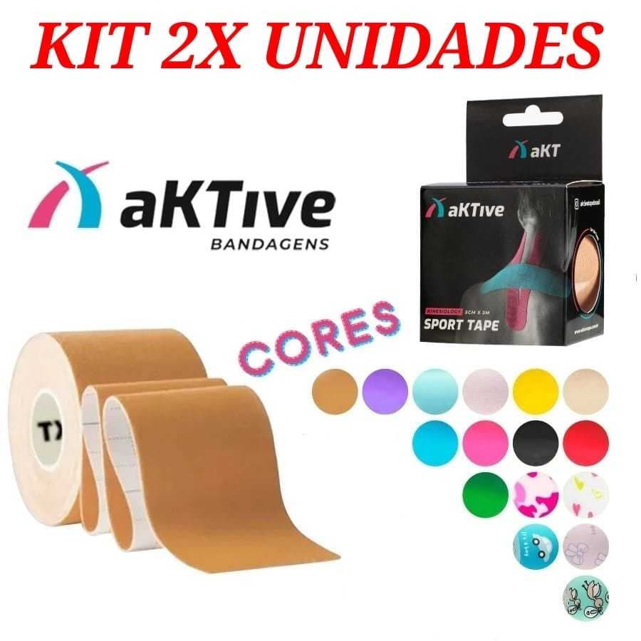 KIT 2X Duas Unidades Fita Kinesio Tape Bandagem Crossfit esportes/Aktive Tape