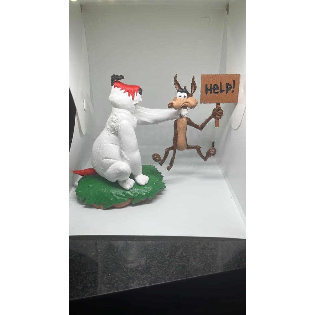 Escultura Ralph & Sam - Looney Tunes - Colecionável geek