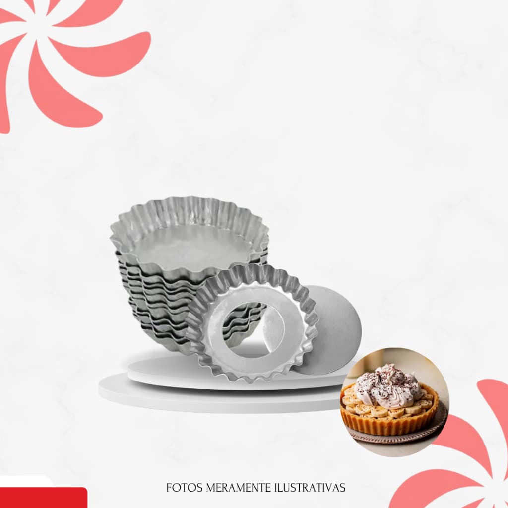Mini Forma Torta Maçã Crespa Fundo Falso - Nº4