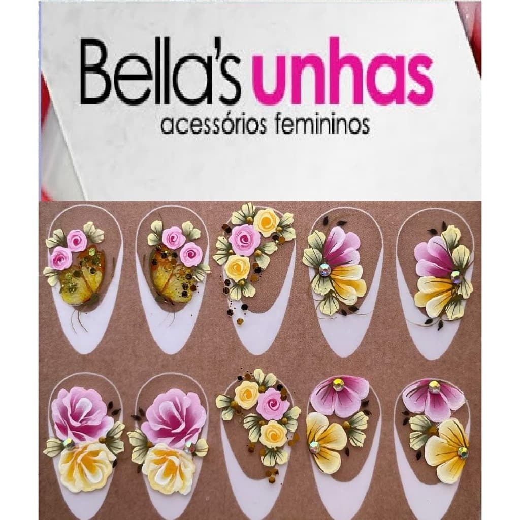 Adesivos Artesanais Para Unhas, 100% Feito A Mão, Pedrarias, Joias, Strass, Pingentes