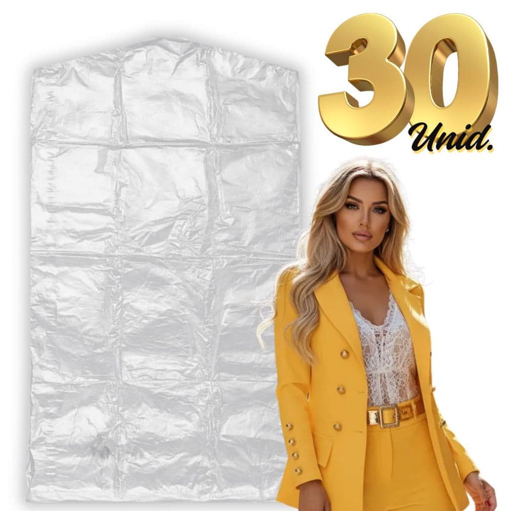 Kit 30 Sacos Capas Plásticas Para Roupas Terno Lavanderia 60 x 95cm