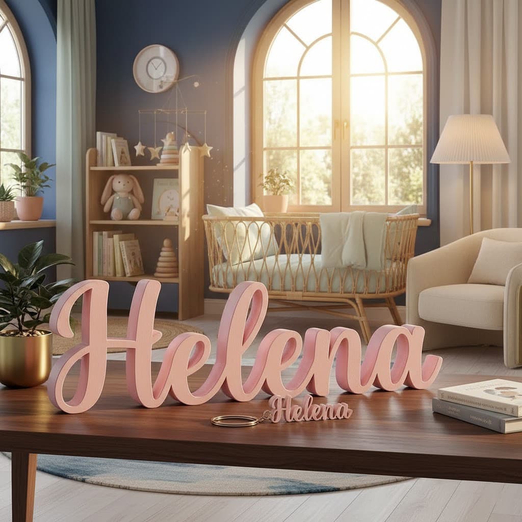 Letreiro Nome Personalizado Decorativo Infantil de Mesa e Estante v3