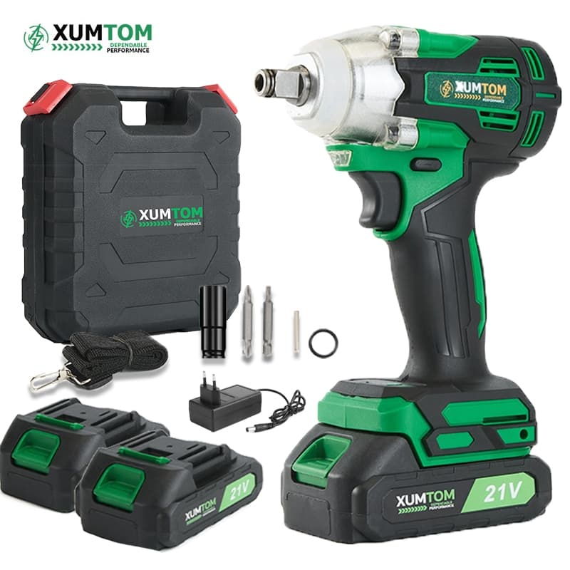 Chave De Impacto 3 em 1 Brushless Parafusadeira Furadeira Portátil Sem Fio Com 2 Bateria 21V e Maleta