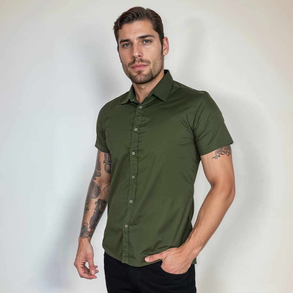 Camisa Social Masculino Elastano Branco Blusa Social Masculina Premium