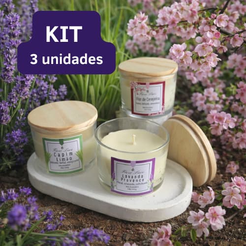 Kit 3 Velas Perfumadas Aromáticas 100g envio imediato | Cheirosa | Presente | Chá Branco | Lavanda