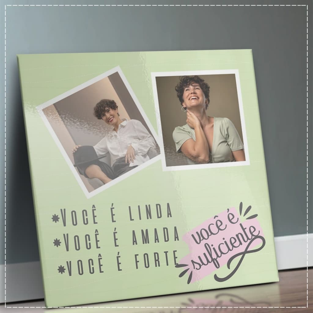 Azulejo personalizado com frase dia das mulheres com foto - ( tamanhos 10x10, 15x15, 20x20)