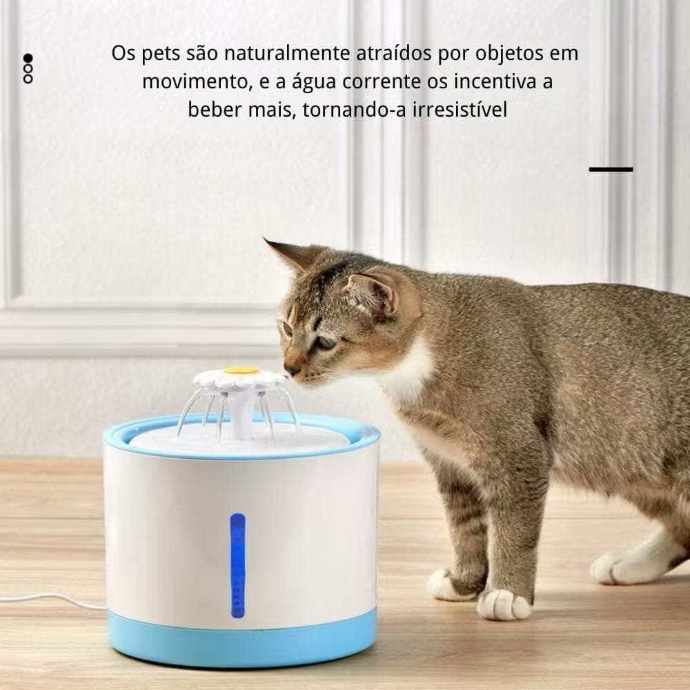 Fonte Bebedouro Pet 2,2L Bivolt + Comedouro Duplo 2 em 1 Aço Inox Gato Cão Kit Bebedouro e Comedouro