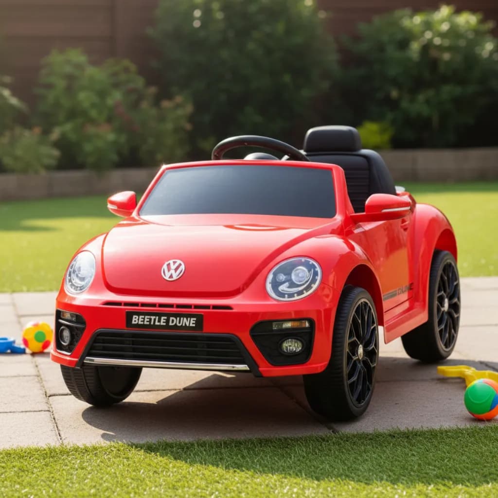 Carro Elétrico Infantil Beetle Dune, 6V, Controle Remoto, Vermelho, com USB e Farol