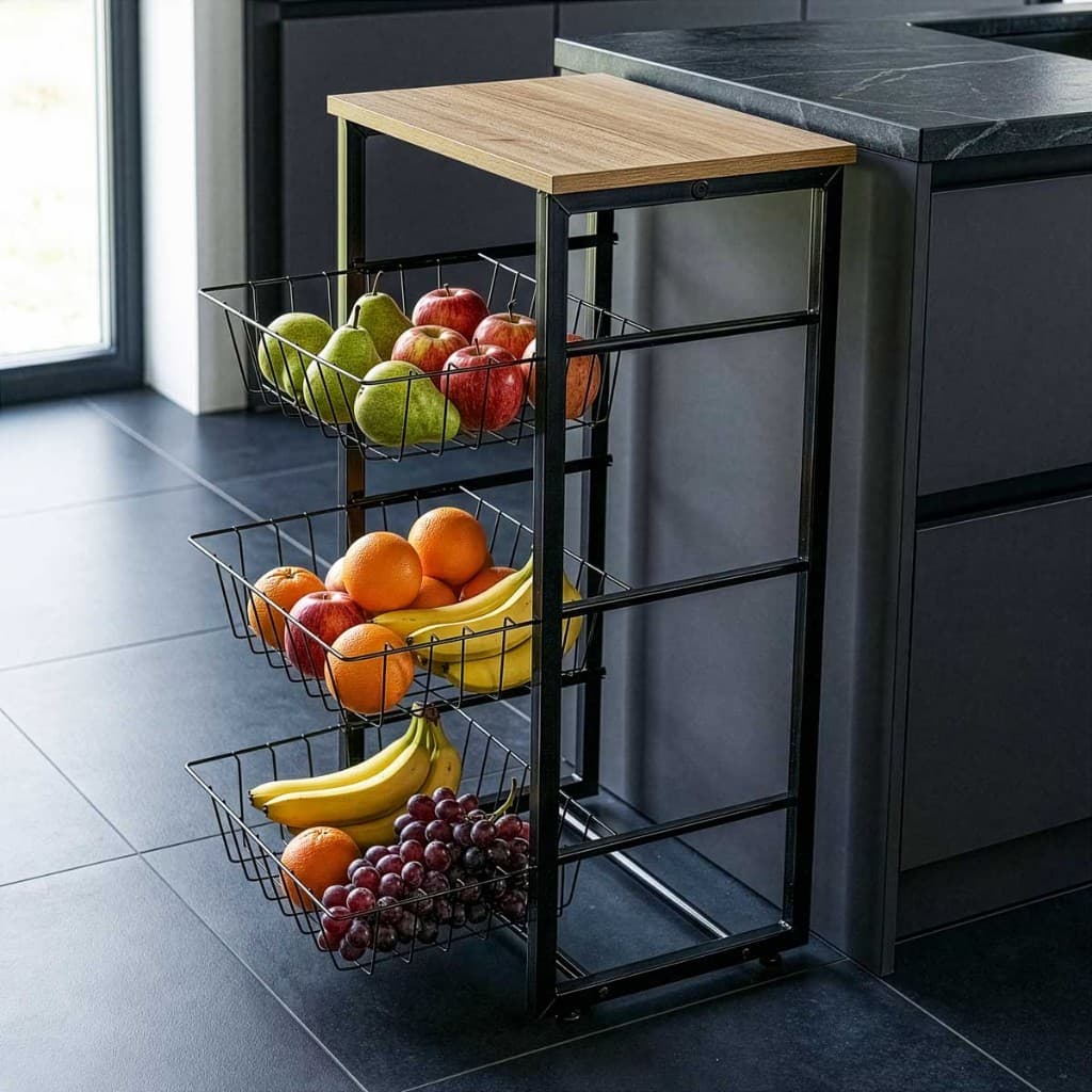 Fruteira Industrial Cozinha Com Cesto Suporte para Bebedouro Microondas