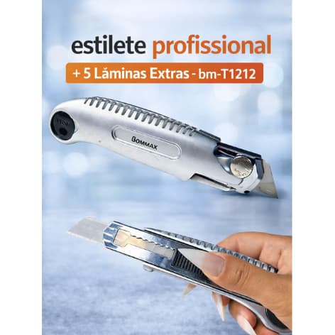 Estilete Profissional + 5 Lâminas Extras - bm-T1212