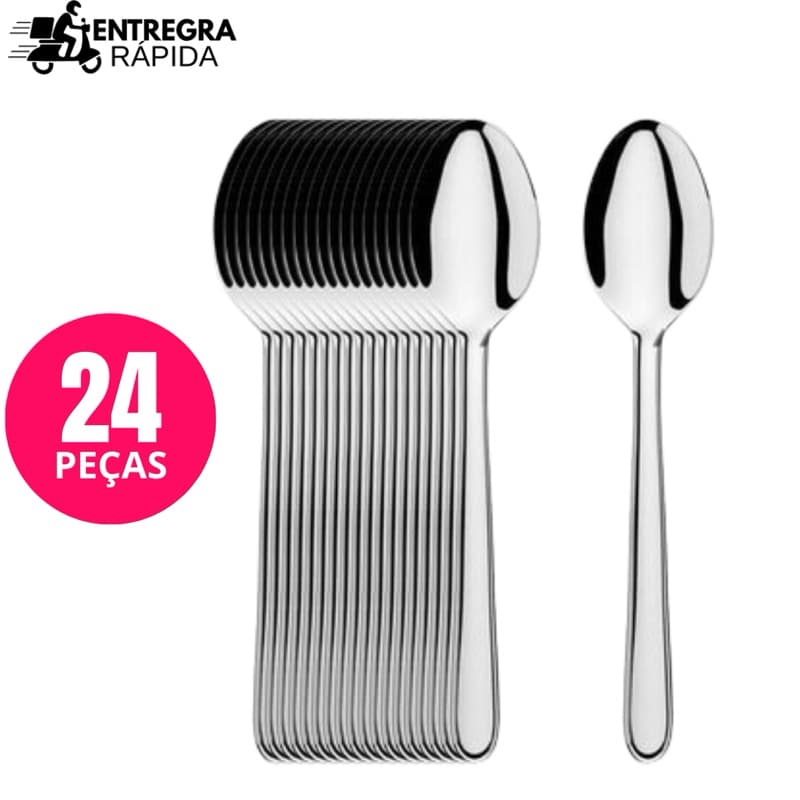 24 ou 12 Talheres Colheres em Aço Inox Premium Alta qualidade Para Restaurantes Cozinha Casa Bar Talher Colher de Sopa
